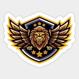 Winged lion illustration character Sticker